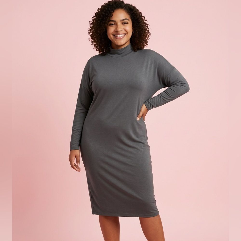 NWT YANA K Women’s Mock Turtleneck Classic Long Sleeve Tunic Dress - Size OS